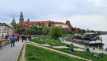 Krakow og elven Wisla